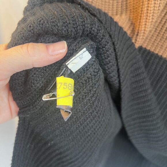 Ann Taylor Cowl Neck Color Block Oversized Tunic Sweater Two Tone Size Large - Picture 8 of 10